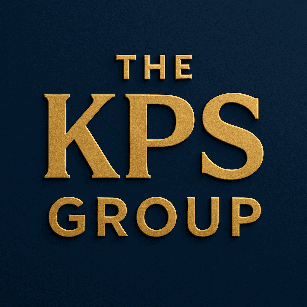 The KPS Group blue logo background